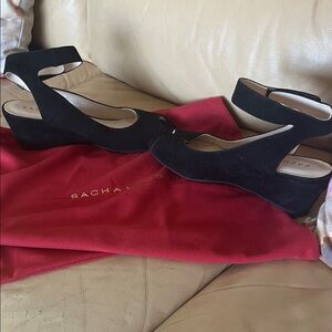 Sacha London Elegant Black Wedge Sandals